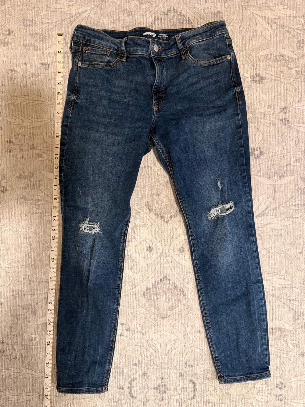 Rockstar Super Skinny Mid-Rise Jeans 10 Short